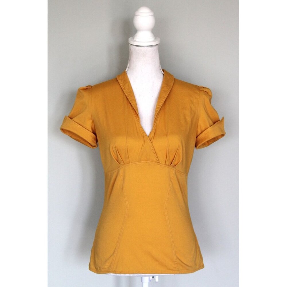 LAURA BYRNES California Sean Top Pinup Girl Style Yellow, Size L Fits S or M